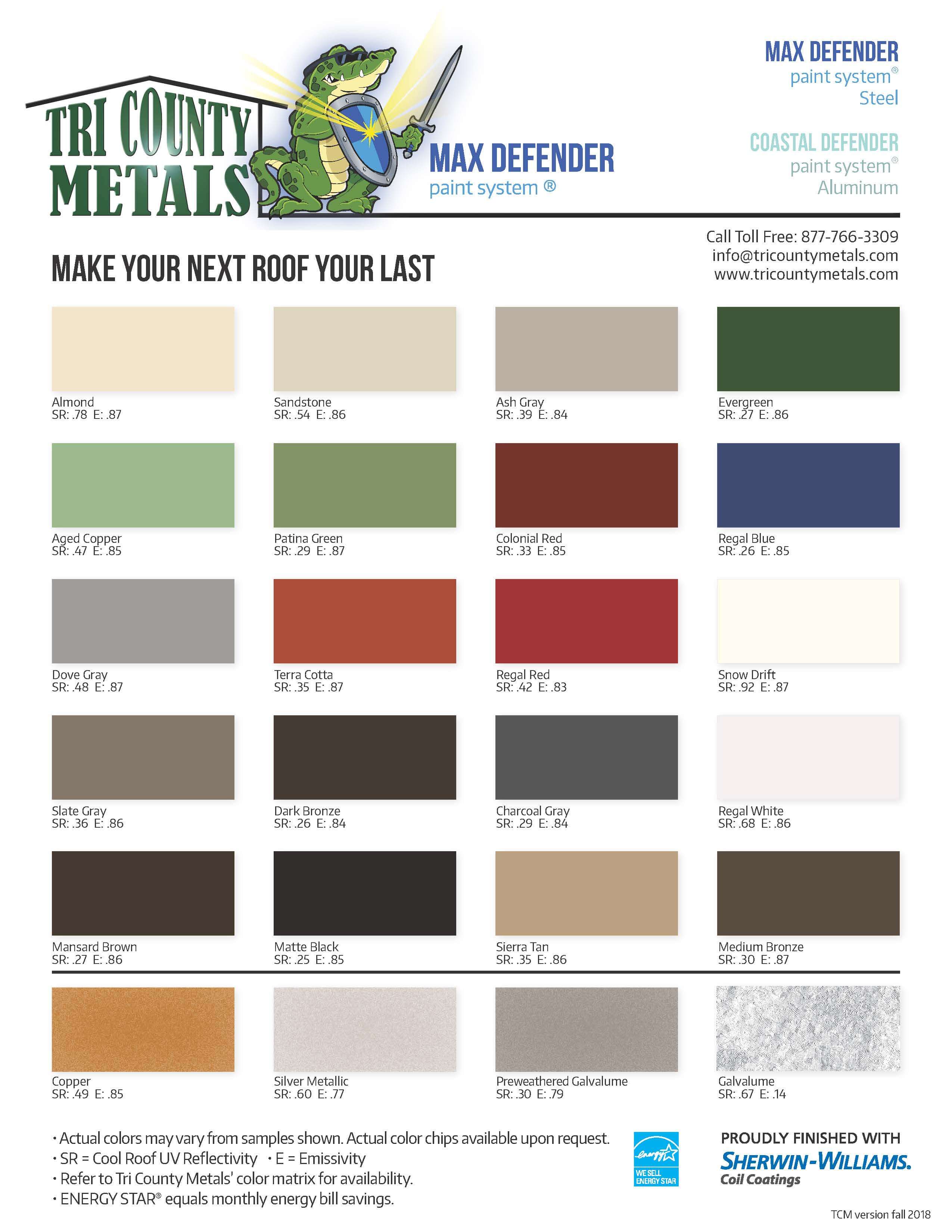 Max Color Chart