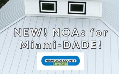 New! NOAs for Miami-Dade for several Tri County Metals panels